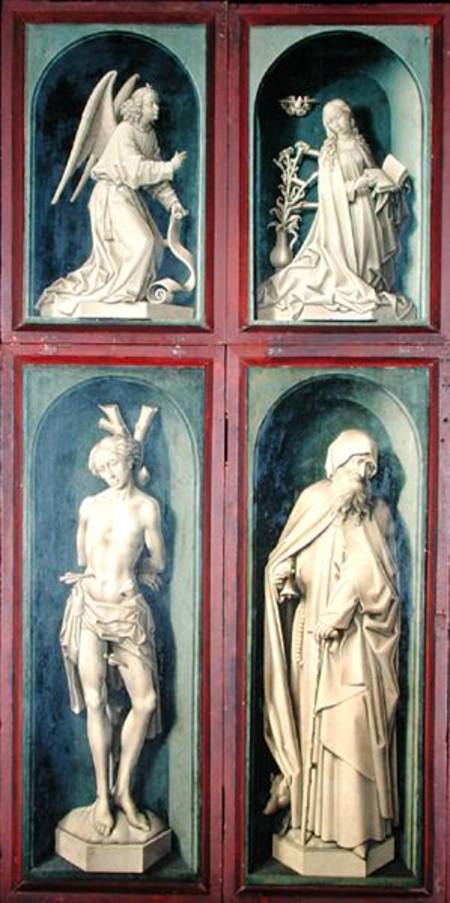 The Annunciation, St. Sebastian and St. Anthony the Great, panels from the reverse of the Last Judge de Rogier van der Weyden