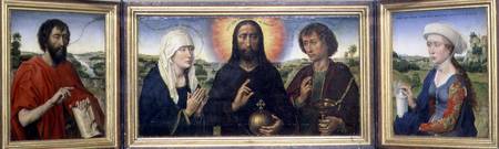 The Braque Family Triptych: (LtoR) St. John the Baptist, Christ the Redeemer between the Virgin and de Rogier van der Weyden