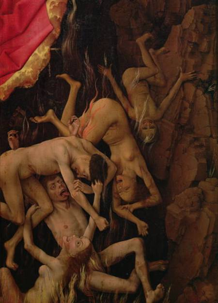 The Last Judgement, detail of the fall of the damned to hell de Rogier van der Weyden