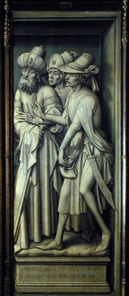 Three Pharisees with Caesar's Coin, from the Redemption Triptych de Rogier van der Weyden