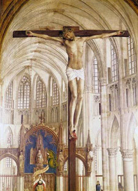 The Seven Sacraments Altarpiece, detail of Christ on the Cross de Rogier van der Weyden