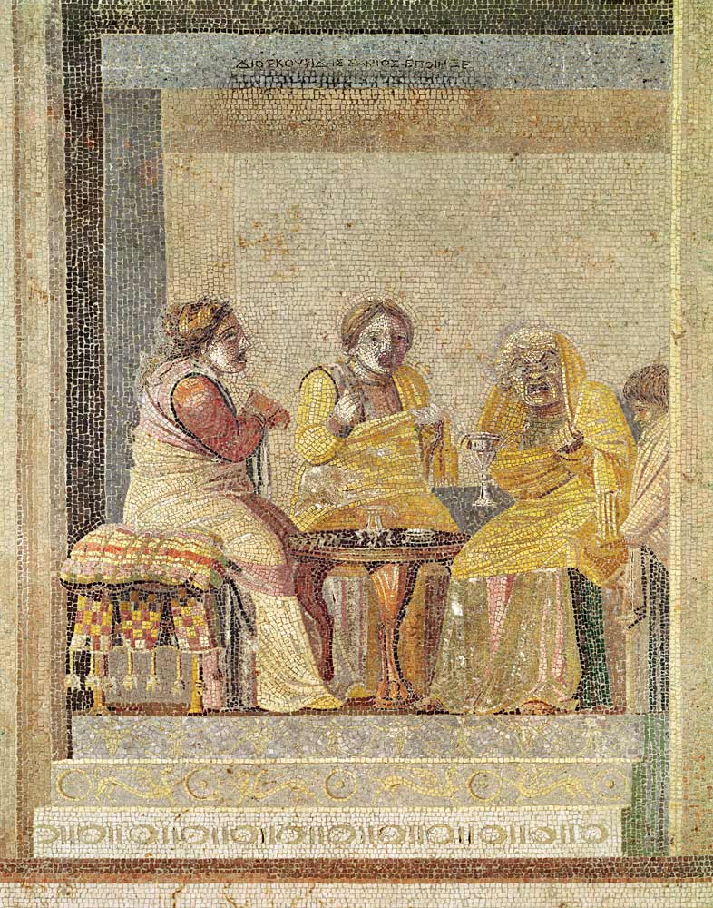 A magical consultation, from Villa di Cicerone, Pompeii (mosaic) de Roman