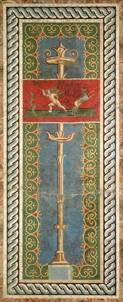 Candelabra with ornamental motif (mosaic) de Roman