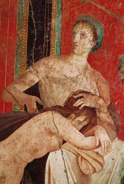 Woman Comforting the Initiate, South Wall, Oecus 5 de Roman