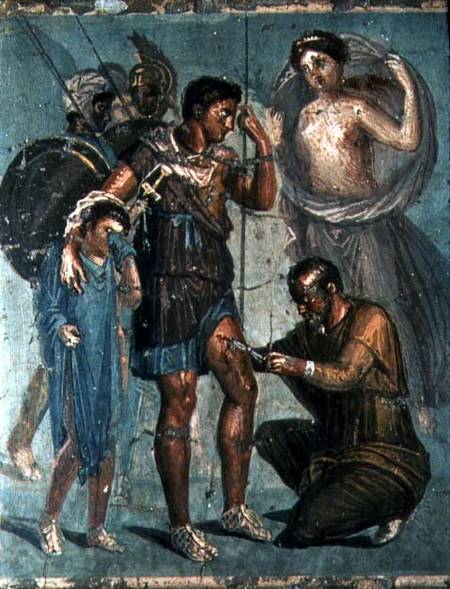Aeneas injured, from Pompeii de Roman