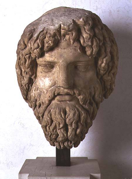 Bearded head representing Jupiter de Roman