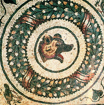 Bear's Head, Roman mosaic, early 4th century (mosaic) de Roman
