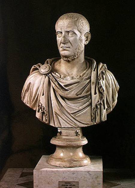 Bust of Marcus Claudius Tacitus (c.200-276) or Marcus Opelius Macrinus (164-218) de Roman
