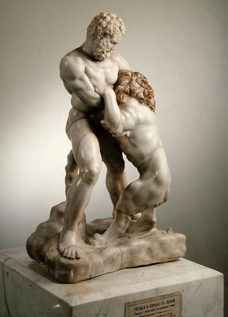 Heracles fighting the Lion de Roman