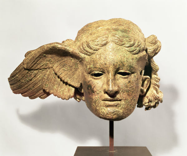 Head of Hypnos, or Sleep, 1st-2nd century AD copy of a Hellenistic original, found at Civitella d'Ar de Roman