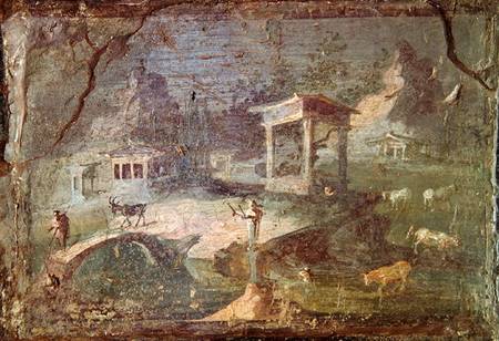 Idyllic Landscape, from Herculaneum de Roman