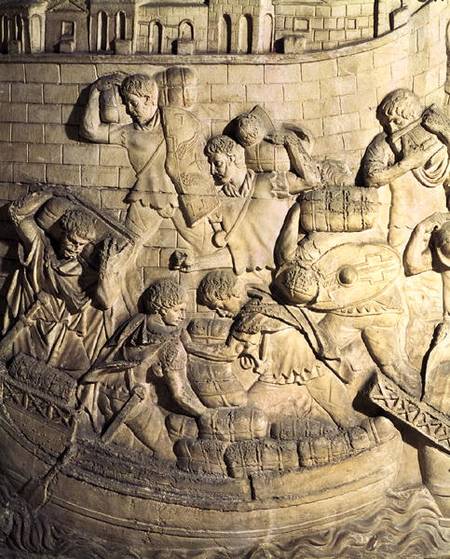 Loading a ship, detail from a cast of Trajan's column de Roman