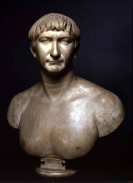 of emperor Trajan (53-117 - reproducción impresa o copia al óleo sobre lienzo.