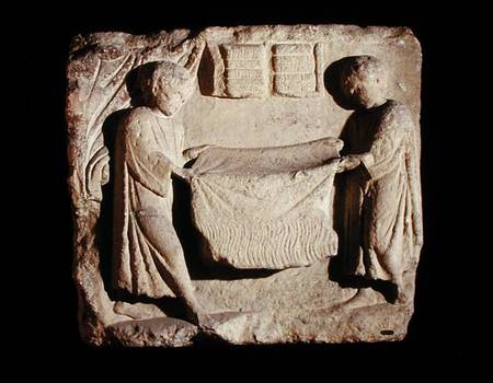 Relief depicting a draper in his shop de Roman