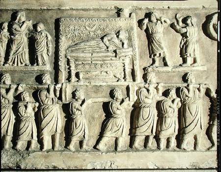 Relief depicting a funeral scene de Roman
