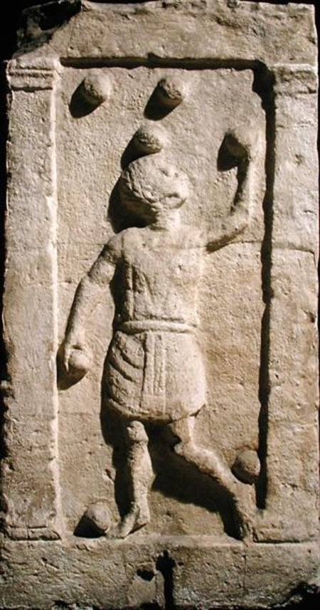 Relief depicting a juggler from the stela of Settimia Spica de Roman