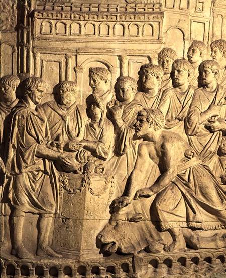 The Sarmatians paying tribute to the Romans, detail from a cast of Trajan's column de Roman