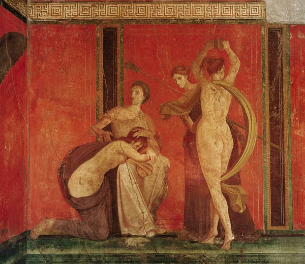 Scourged Woman and Dancer with Cymbals, South Wall, Oecus 5 de Roman