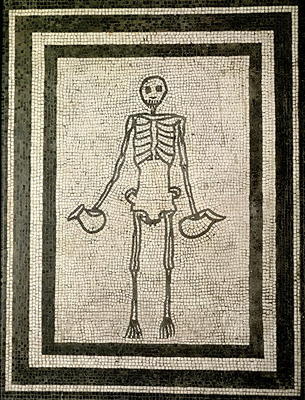 Skeleton of a cupbearer (mosaic) de Roman