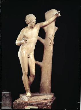 Apollo Sauroktonos (Lizard Killer)  copy of a Greek bronze made c.350 BC, attributed to Praxiteles (