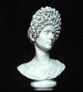 Portrait bust of a Roman woman at the time of Flavius