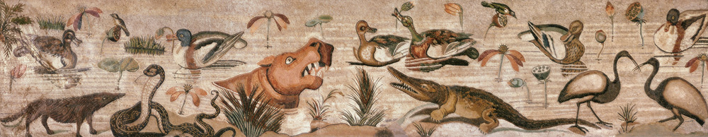Nile Scene, from the Casa del Fauno (House of the Faun) Pompeii (mosaic) de Roman 1st century BC