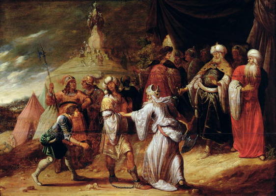 Samuel Killing Agag, King of the Amalekites (oil on panel) de Rombout van Troyen