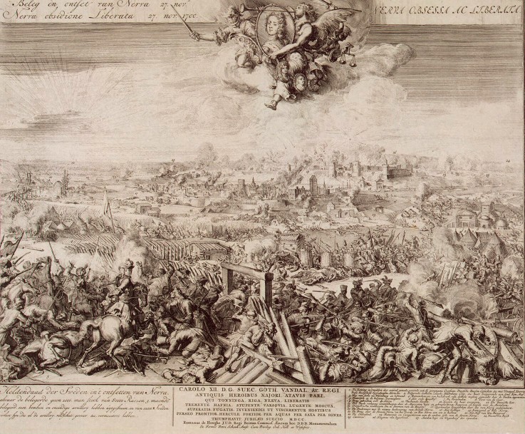 The Battle of Narva on 19 November 1700 de Romeyn de Hooghe