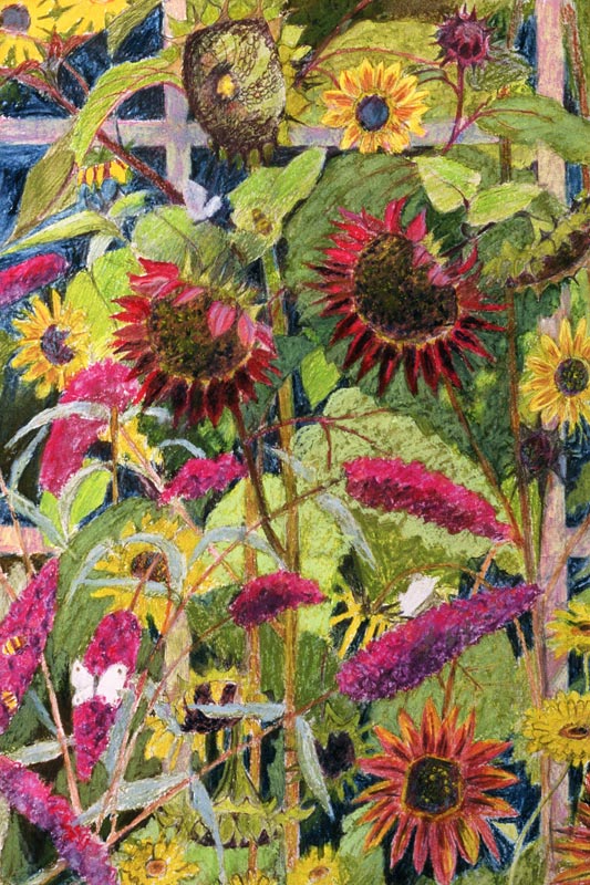 Flowers of the Sun (oil & pastel on paper)  de Rosalie  Bullock