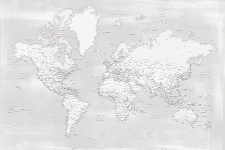 Detailed world map with cities, Maeli neutral