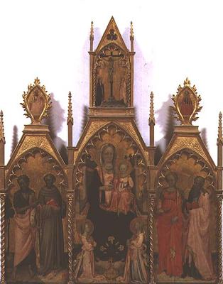 Madonna and Child enthroned with Saints (tempera on panel) de Rossello di Jacopo Franchi