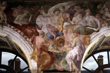 Parnassus, detail of decorative scheme in the Gallery of Francis I de Rosso Fiorentino