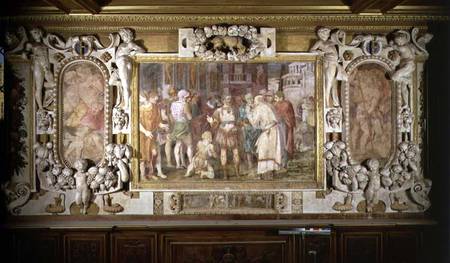 The Unification of the State, detail of decorative scheme in the Gallery of Francis I de Rosso Fiorentino