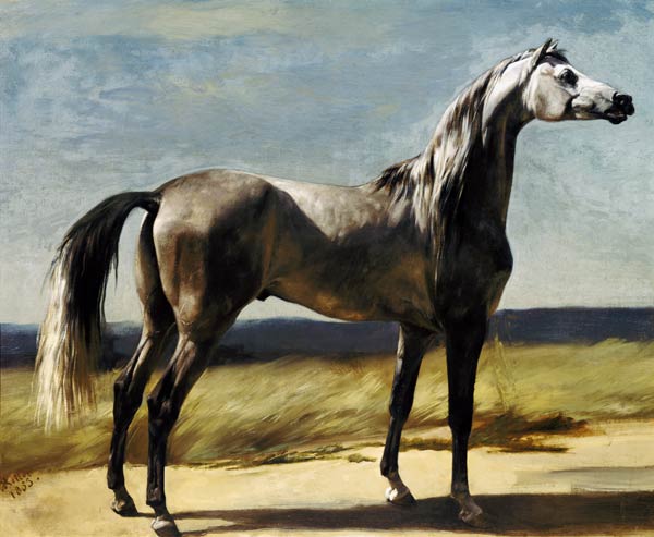 Thoroughbred horse in a landscape. de Rudolf Koller
