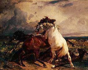 Fighting horses de Rudolf Koller