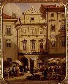 Fruit market in Prague de Rudolf von Alt