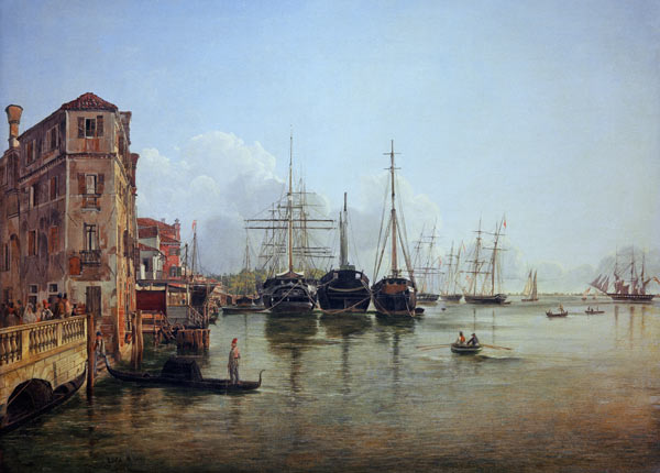 View of The Strada Nuova, Venice de Rudolf von Alt