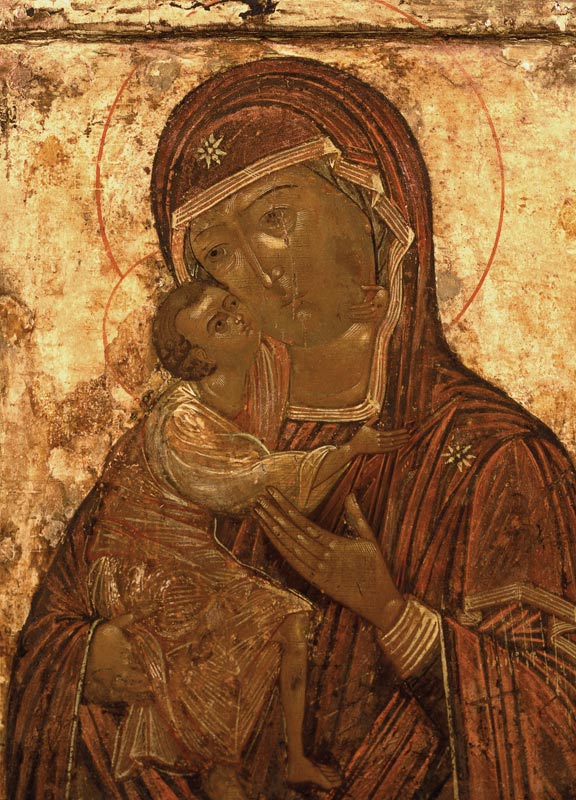 The Mother of God Theodorovskaya, icon de Russian School