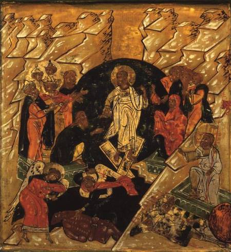 Anastasis (Christ's Descent into Hell), Russian icon de Russian School