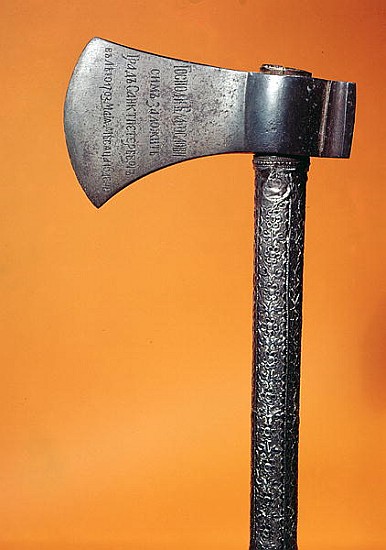 Axe with which Peter the Great (1672-1725) laid the first stone during the foundation of St. Petersb de Russian School