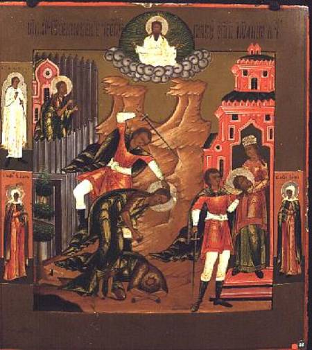 The Beheading of John the Baptist, icon de Russian School
