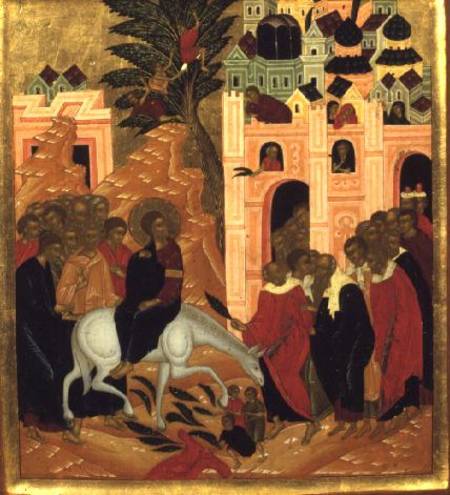 Christ's Entry into Jerusalem, icon de Russian School
