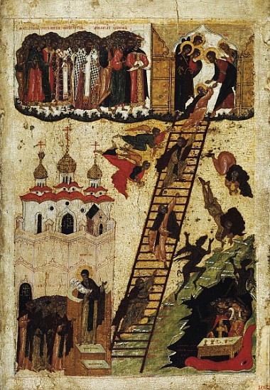 Heavenly ladder of St. John Climacus de Russian School