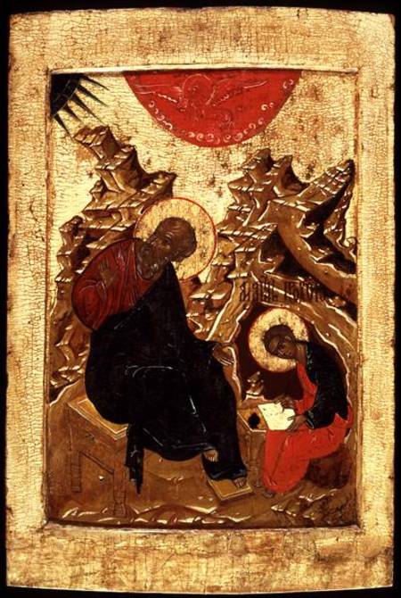 Icon of St. John the Evangelist and his Disciple Prokhor de Russian School
