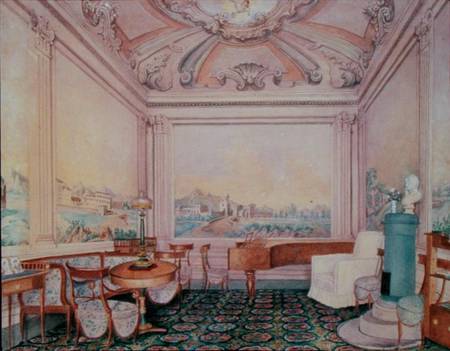 Interior of the reception room in a manor house de Russian School