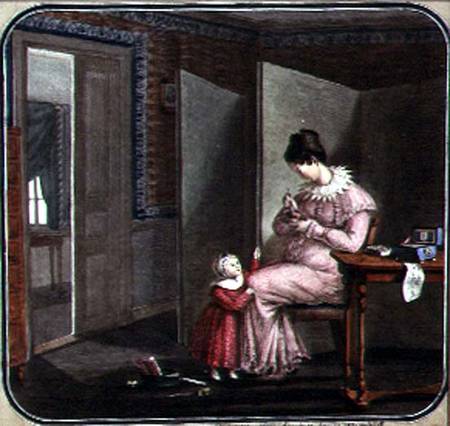 Mother and Child in an Interior de Russian School