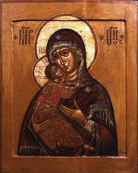 Mother of God of Vladimir, icon from north western Russia de Russian School