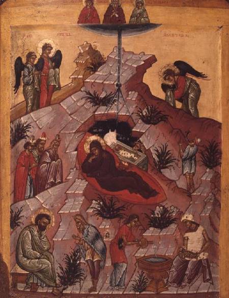 The Nativity, Russian icon de Russian School