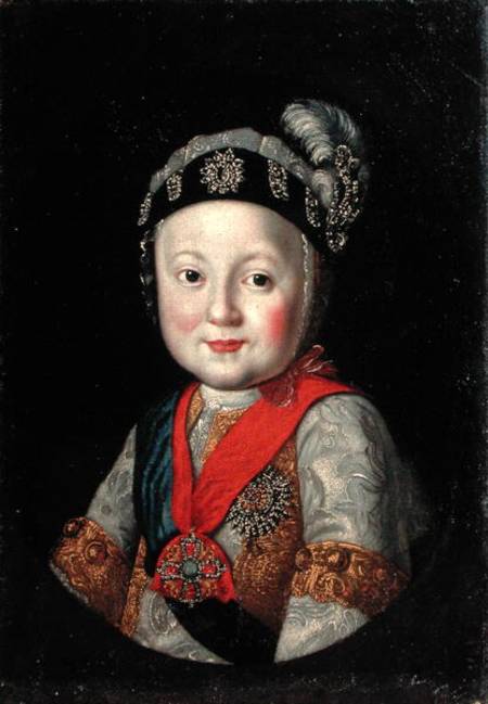 Portrait of Grand Duke Pavel Petrovich as a Child de Russian School