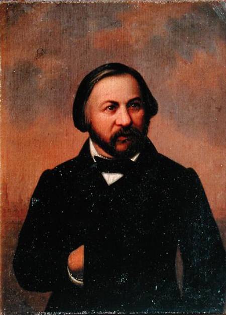 Portrait of Mikhail Ivanovich Glinka (1804-57) de Russian School